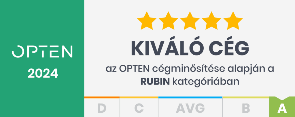 Opten "Kiváló cég" minősítés
